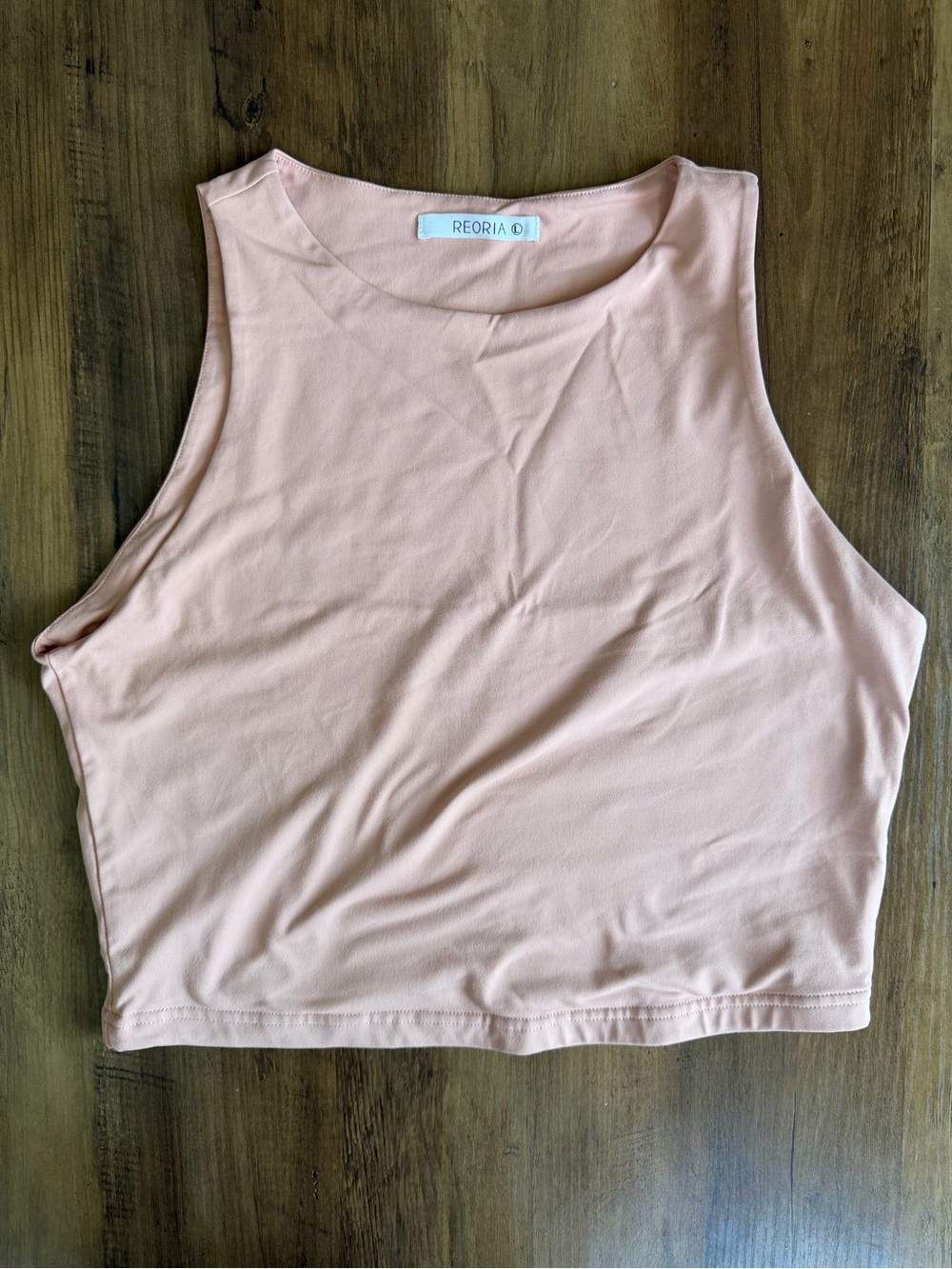 REORIA Blush Pink Sleeveless Racer Back Tank Top Large